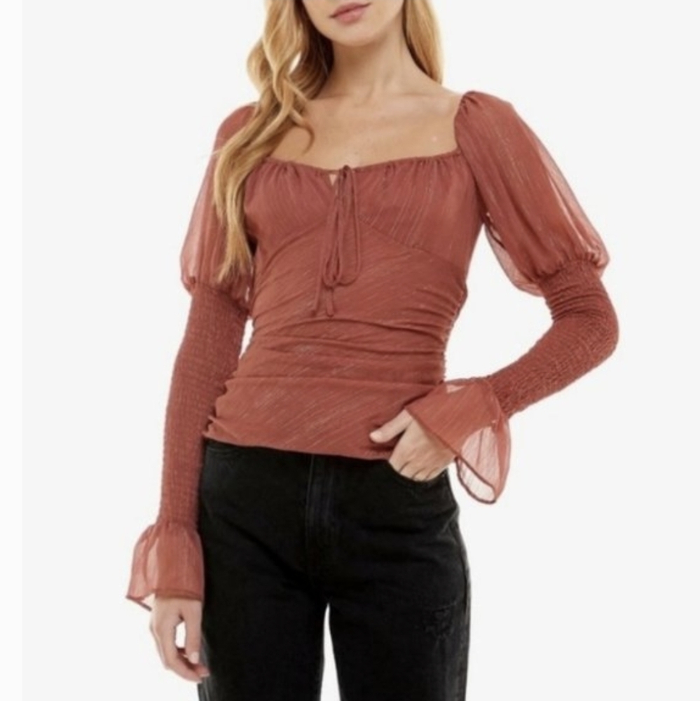 WAYF chiffon blouse size large